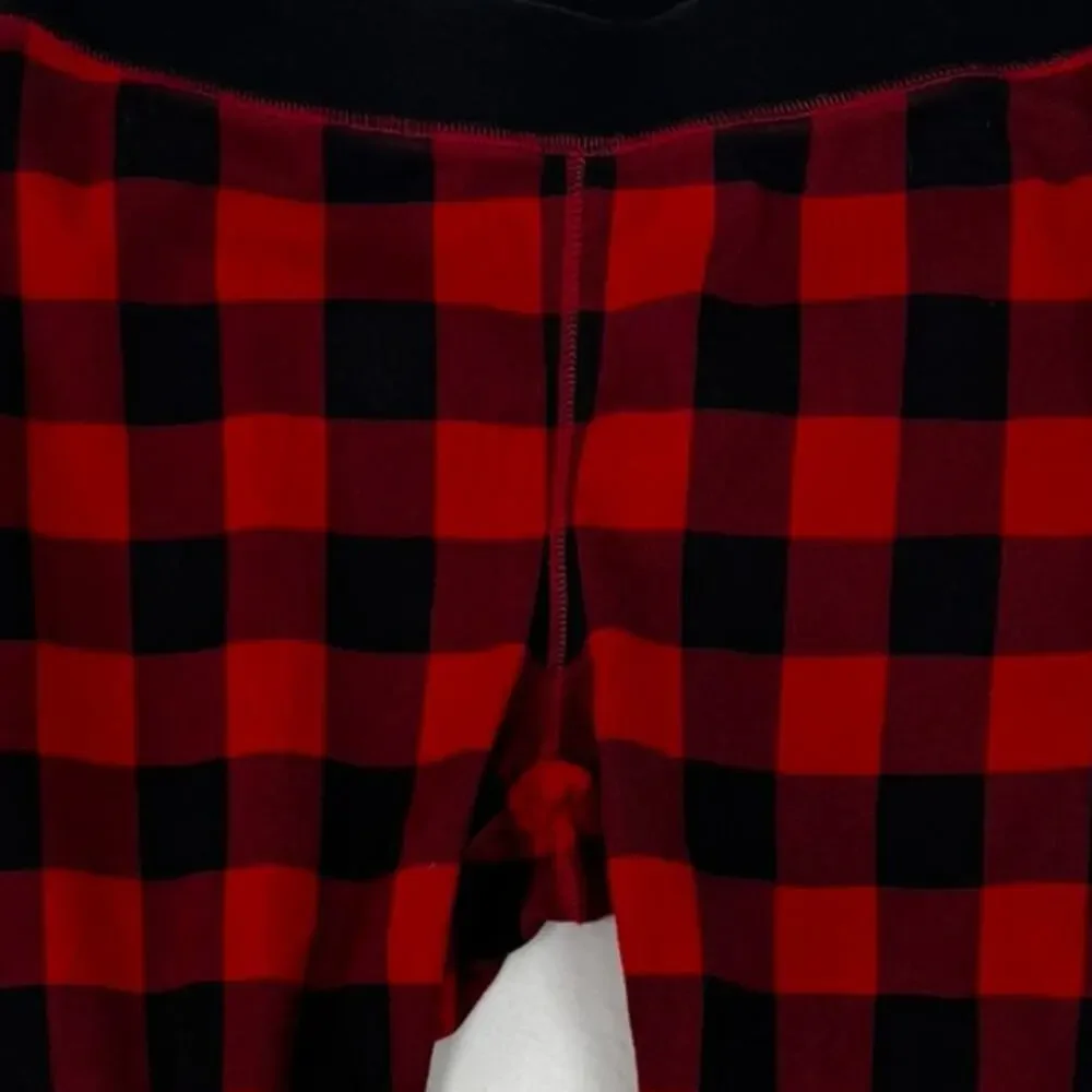 J. Crew Factory Womens Medium Black Red Buffalo Plaid Jogger Pants